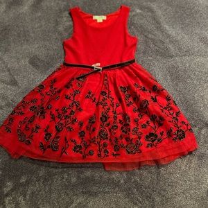 Red and black girls dress